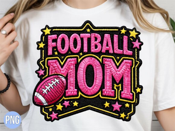 Football Mom Embroidery Patch Sports PNG