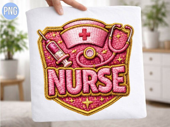 h1Pink Nurse Patch Embroidery T-shirt PNG Review for Real Projects/h1