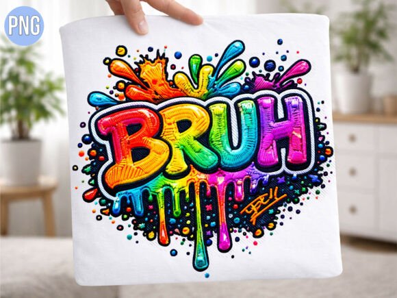 Rainbow Bruh Text Embroidery Patch PNG: A Designer’s Review for Small Business Branding