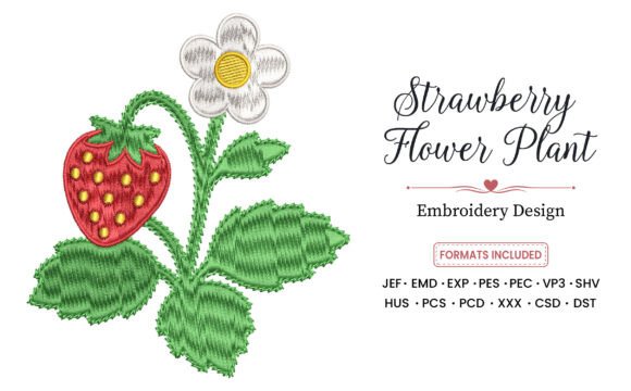Strawberry Flower Embroidery Design: A Sweet Addition for Etsy Sellers